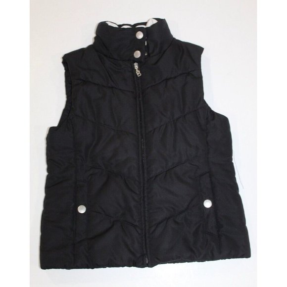 Bogner Girls Vest Ski Jacket Poly Padded Size S Black Full Zip Back Collar Logo